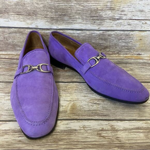 Vintage Stewards Sahara 10 lavender horse bit suede loafer - Picture 1 of 8